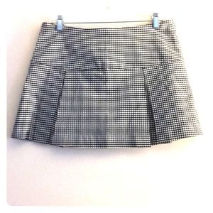 Black & White Gingham Pleated Skirt
